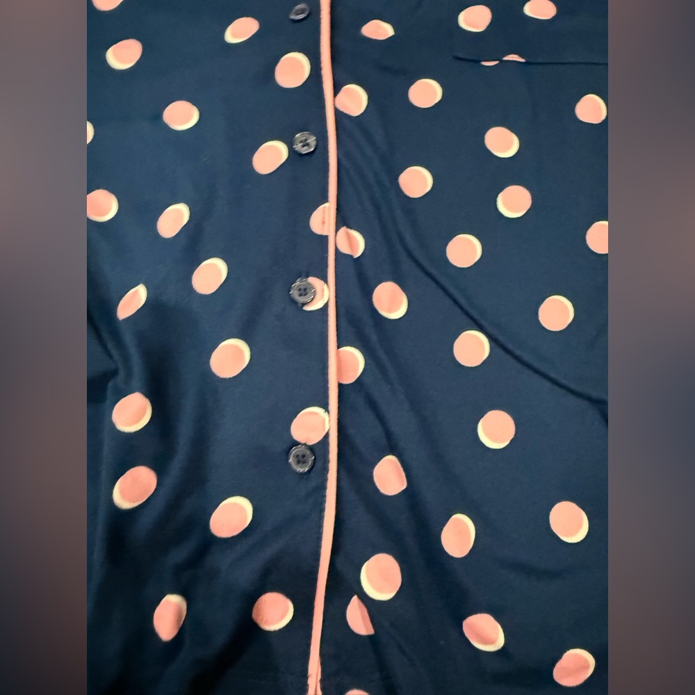 kate spade Navy with Pink Polka Dot Short Pajama Set - Picture 4 of 7